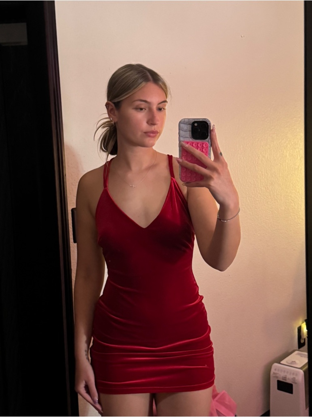 Red Velvet Bodycon Mini Dress From Windsor